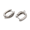 Horse Eye Brass Micro Pave Cubic Zirconia Hoop Earring Findings KK-C134-25P-2