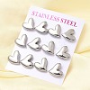 6 Pairs 304 Stainless Steel Stud Earrings EJEW-P340-01P-1