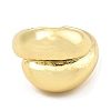 Rack Plating Brass Teardrop Open Cuff Rings for Women RJEW-G294-06G-2