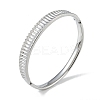 Non-Tarnish 304 Stainless Steel Grooved Hinged Bangles for Women BJEW-U002-10P-1