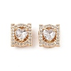 Rack Plating Brass Micro Pave Cubic Zirconia Beads KK-F879-07G-1
