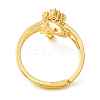 Clear Cubic Zirconia Initial Letter with Crown Adjustable Ring RJEW-M139-17G-3