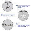 4Pcs 4 Style Star & Guitar Natural Dalmatian Jasper & Alloy Pendant Necklaces Set with Waxed Polyester Cords NJEW-FI0001-16-4