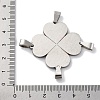 201 Stainless Steel with Glass Connector Charms STAS-Q342-09P-3