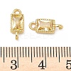 Brass Pave Cubic Zirconia Rectangle Connector Charms KK-P348-10G-4