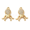 Ocean Brass Micro Pave Clear Cubic Zirconia Charms KK-B160-42G-02-1