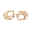 Long-Lasting Plated Brass Filigree Charms KK-K336-22KCG-2