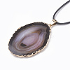 Dyed Natural Brazilian Agate Pendant Necklaces G-T104-10-4