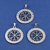 201 Stainless Steel Norse Viking Compass Amulet Pendants STAS-WH0029-32B-1-1