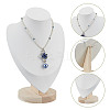 Bust PU Leather & Wooden Necklace Display Stands NDIS-WH0020-02B-01-3