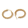 PVD Vacuum Plating 201 Stainless Steel Twist Hoop Earrings LS-EJEW-I309-55B-G-2