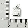 Rack Plating Brass Micro Pave Clear Cubic Zirconia Charms KK-G501-01P-P-3