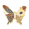 Rack Plating Alloy Enamel Big Pendants ENAM-N056-398B-G-1