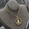 Brass Micro Pave Clear Cubic Zirconia Ring Pendant Necklaces NJEW-P322-A03-G-3