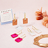 3 Pairs 3 Colors Rectangle Resin Hoop Earrings for Women EJEW-FI0002-64-5