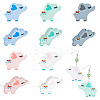 10Pcs 5 Colors Food Grade Eco-Friendly Silicone Beads SIL-CA0001-47-1