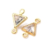 Brass Pave Clear Cubic Zirconia Connector Charms KK-Z121-06G-08-2