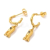 Cubic Zirconia Rocket Dangle Stud Earrings EJEW-A101-03G-1