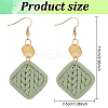 2 Pairs 2 Colors Polymer Clay Rhombus Dangle Earrings EJEW-FI0001-05-2