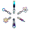 Gorgecraft 12Pcs 6 Style  Lightning Bolt/Snowflake/Flower Alloy Zipper Head Replacement FIND-GF0005-68-1