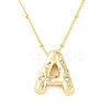 Brass Micro Pave Clear Cubic Zirconia Pendant Necklaces NJEW-Z038-01G-A-2