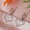 Heart Alloy Rhinestone Pendant Necklaces & Dangle Earring & Bracelets Sets for Women FS-WG56CAD-01-3