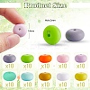 100Pcs Silicone Beads 14mm Silicone Abacus Beads Rubber Beads Large Hole Colored Loose Spacer Beads for DIY Necklace Bracelet Keychain Craft Jewelry Making JX323A-2