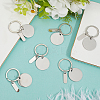 20Pcs 201 Stainless Steel Blank Pendant Keychain KEYC-SC0001-62D-3