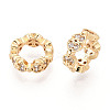 Brass Micro Pave Clear Cubic Zirconia European Beads KK-N275-03G-1