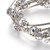Five Loops Faceted Glass Wrap Bracelets BJEW-JB04135-02-3