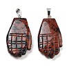 Natural Mahogany Obsidian Carved Pendants G-K369-01P-10-1