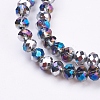 Half Plated Faceted Rondelle Electroplate Glass Beads Strands X-EGLA-D020-6x4mm-20-3
