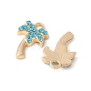 Alloy Aquamarine Rhinestone Pendants PALLOY-E775-19G-2