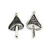 Mushroom Antique Silver Tone Alloy Enamel Pendants X-ENAM-N039-07B-1