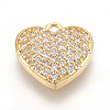 Brass Micro Pave Cubic Zirconia Charms KK-O112-08G-1