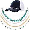 Synthetic Turquoise Chip & Brass Baseball Cap Chain AJEW-GO00030-1