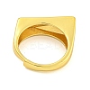 Traingle Brass Micro Pave Clear Cubic Zirconia Adjustable Rings RJEW-B069-01G-3