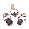 Raw Rough Natural Amethyst & Citrine Big Pendants G-I324-03R-02-1