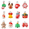 24Pcs 12 Styles Christmas Theme Opaque Resin Pendants RESI-FS0001-86B-1