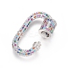 Brass Micro Pave Cubic Zirconia Screw Carabiner Lock Charms ZIRC-L085-08P-2