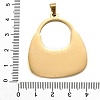 Bag Shape 304 Stainless Steel & Rhinestone & Paua Shell Pendants STAS-M121-05G-3