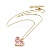 Pink Cubic Zirconia Pendant Necklace NJEW-H161-01A-1