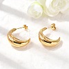 304 Stainless Steel Moon Stud Earrings EJEW-K268-46G-2