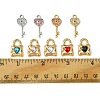 12Pcs 5 Styles Alloy Rhinestone Pendants FIND-FS0002-08-5