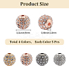 20Pcs 4 Colors Alloy Rhinestone Beads FIND-PA0001-20-2