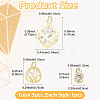 3Pcs 3 Styles Brass Micro Pave Clear Cubic Zirconia Charms Pendants ZIRC-YW0001-35-2