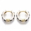 Brass Huggie Hoop Earrings EJEW-S209-05A-2