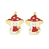 Golden Plated Alloy Enamel Pendants ENAM-Z017-09G-04-1