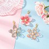 3Pcs 3 Colors Glass Pomegranate Flower Pendant Decorations HJEW-JM03399-1