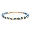 Handmade Geometric Black Onyx and Acrylic Bead Crystal Bracelet for Women ST8791702-1